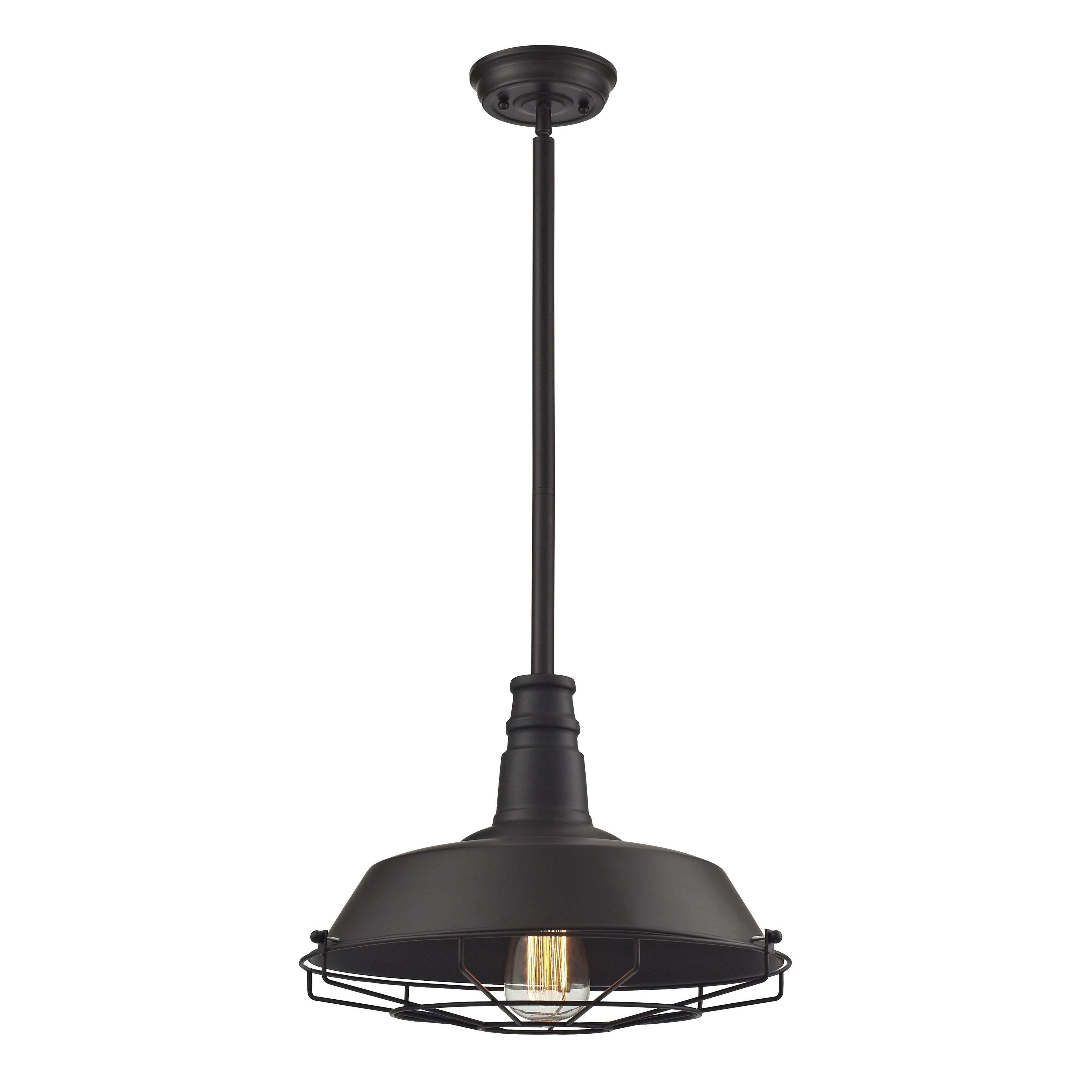 Warehouse Pendant 15 Inch Wide 1 Light Pendant In Oil Rubbed Bronze 15In W X 15In D X 13In H