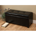 Warehouse Of Tiffany Ariel Black Faux Leather Storage Bench With Removable Lid