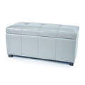 Warehouse Of Tiffany Ariel Dark Brown Faux Leather Storage Bench