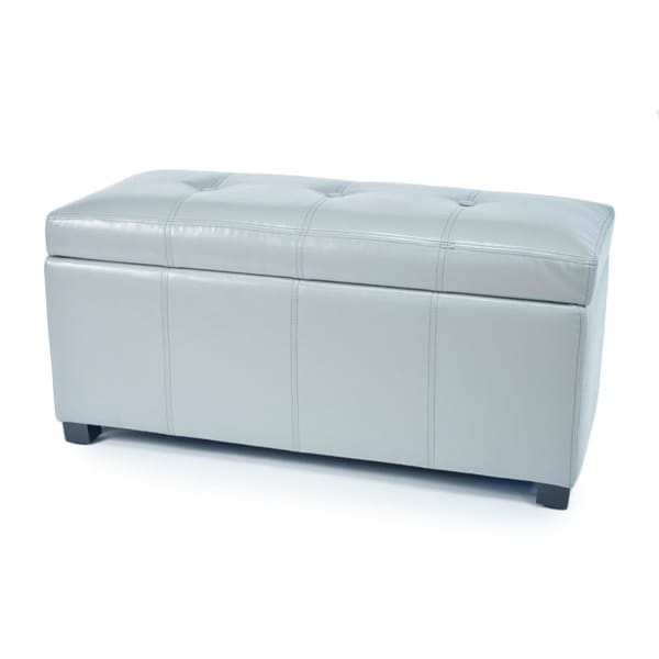 Warehouse Of Tiffany Ariel Dark Brown Faux Leather Storage Bench