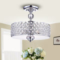 Dyesta Silver Chrome Crosshatch Round Lamp