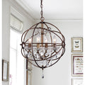 Edwards Antique Bronze 16 Inch 4 Light Crystal Chandelier