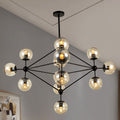 Warehouse Of Tiffany Enthen 15 Light Orb Black Metal Chandelier Includes Edison Bulbs