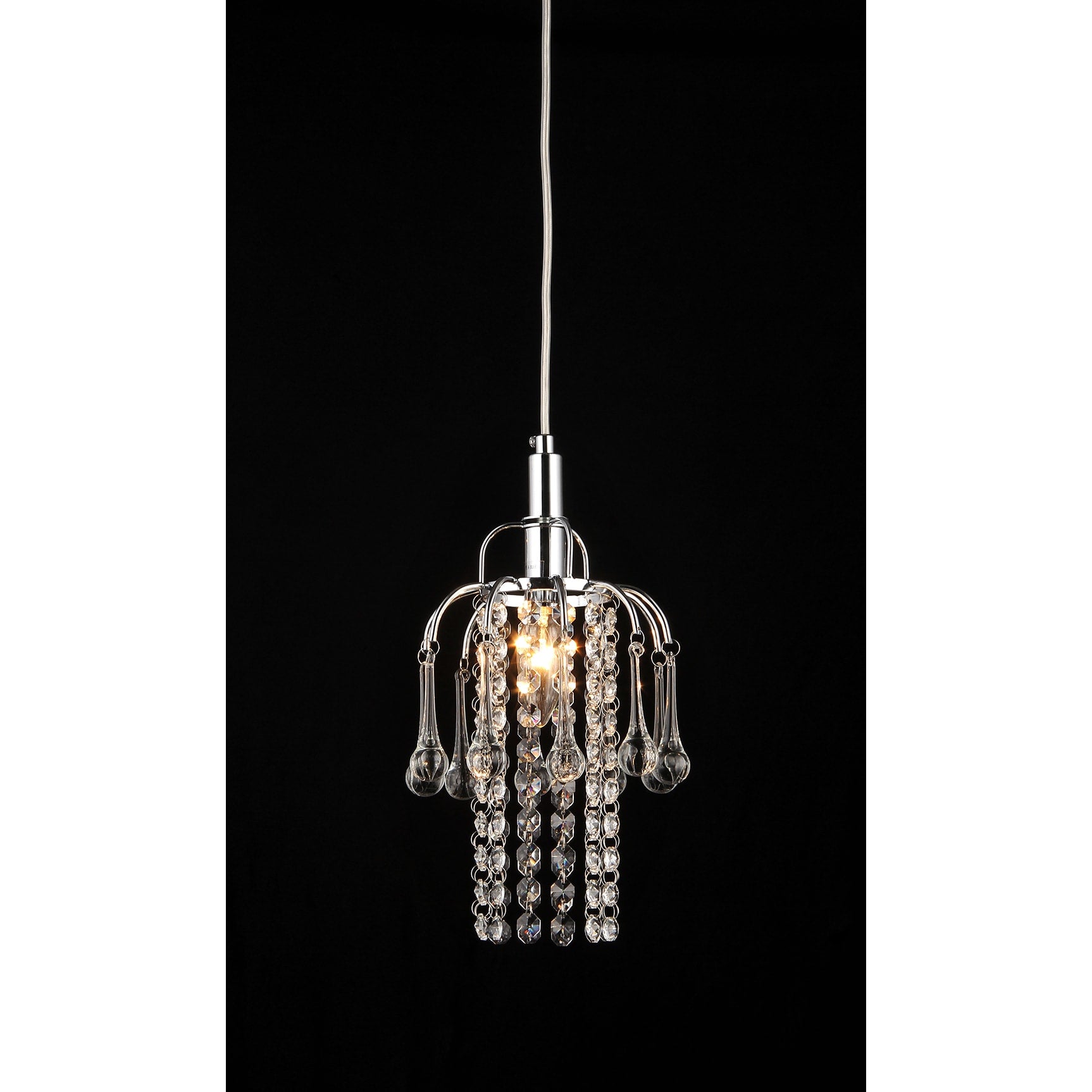 Warehouse Of Tiffany Joey 1 Light Crystal Chrome Chandelier