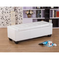 Mackenzie White 52 Inch Storage Ottoman