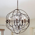 Warehouse Of Tiffany Planetshaker 22 Inch 5 Light Crystal Orb Chanderlier