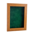 Warm Honey Brown Wood Shadow Box Frame With Acrylic Front Forest Green Suede Backing 30 Sizes