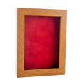 Warm Honey Brown Wood Shadow Box Frame With Acrylic Front Red Suede Backing 30 Sizes