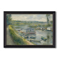 Wash House Boat At Bas Meudon C 1874 Pierre Auguste Renoir Custom Framed Canvas