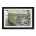 Wash House Boat At C 1874 Pierre Auguste Renoir Custom Framed Print