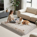 Washable Dog Bed Comfy Fluffy Kennel Pad Anti Slip Pet Sleeping Mat Dogs Pillow
