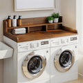 Washer Dryer Countertop With Non Slip Pads Laundry Wood Shelf Topper With Edge For Washer And Dryer Laundry Hamper Counter