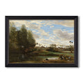 Washerwomen C 1860 1870 Jean Baptiste Camille Corot Custom Framed Canvas