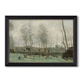 Washerwomen In A Willow Grove C 1871 Jean Baptiste Camille Corot Custom Framed Canvas