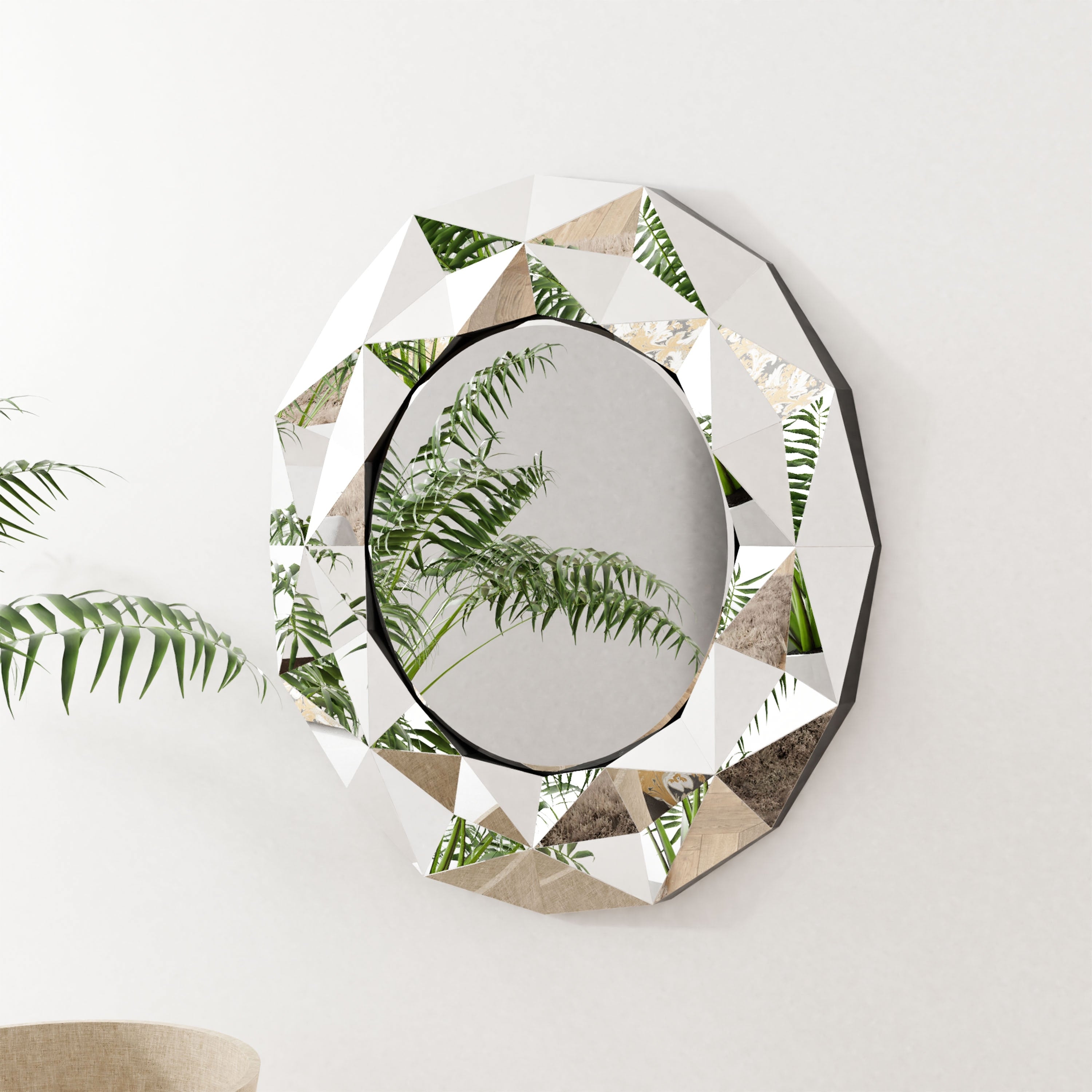 Washi Contemporary Silver Wall Mirror By Foa