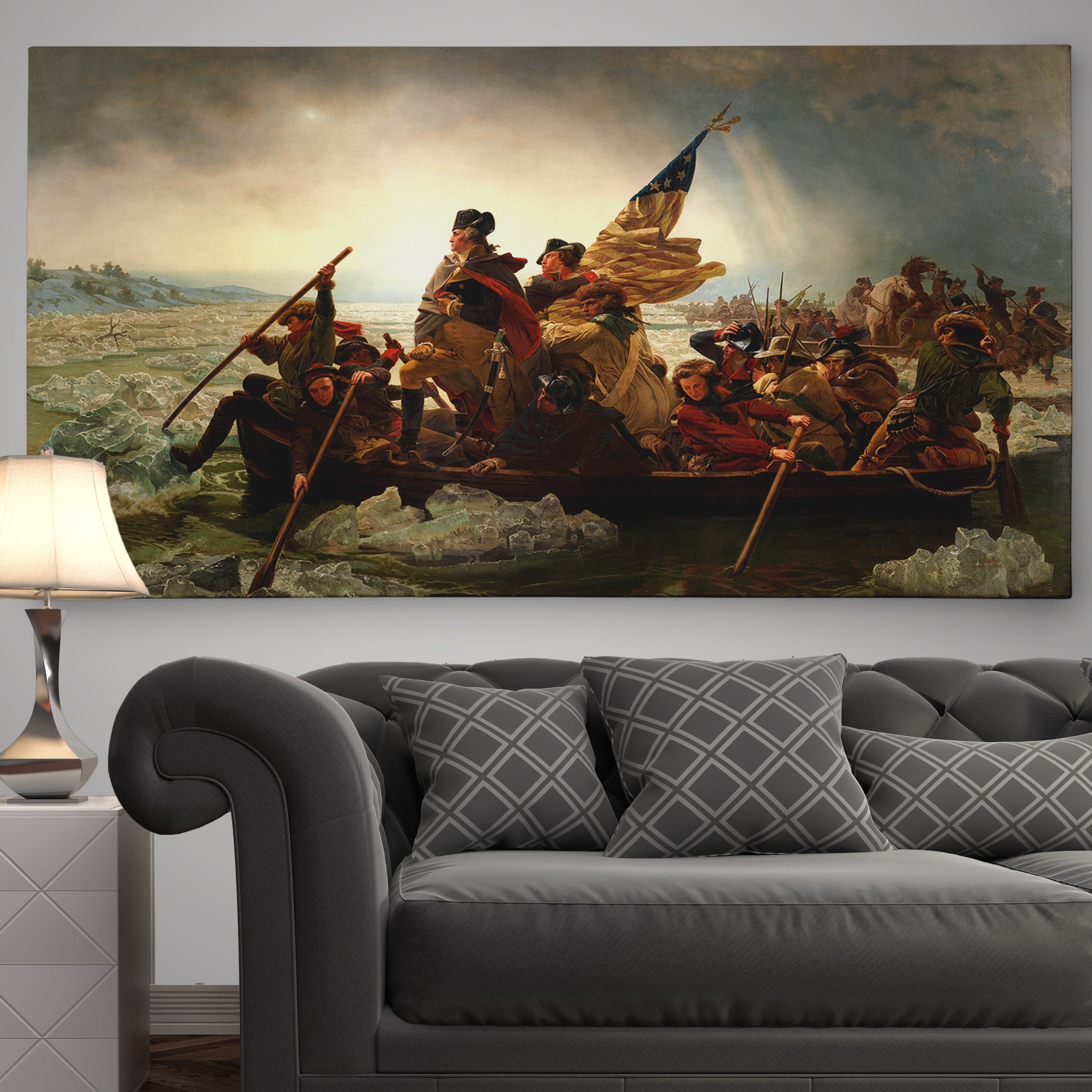 Emanuel Gottlieb Leutze Washington Crossing The Delaware Premium Gallery Wrapped Canvas Art