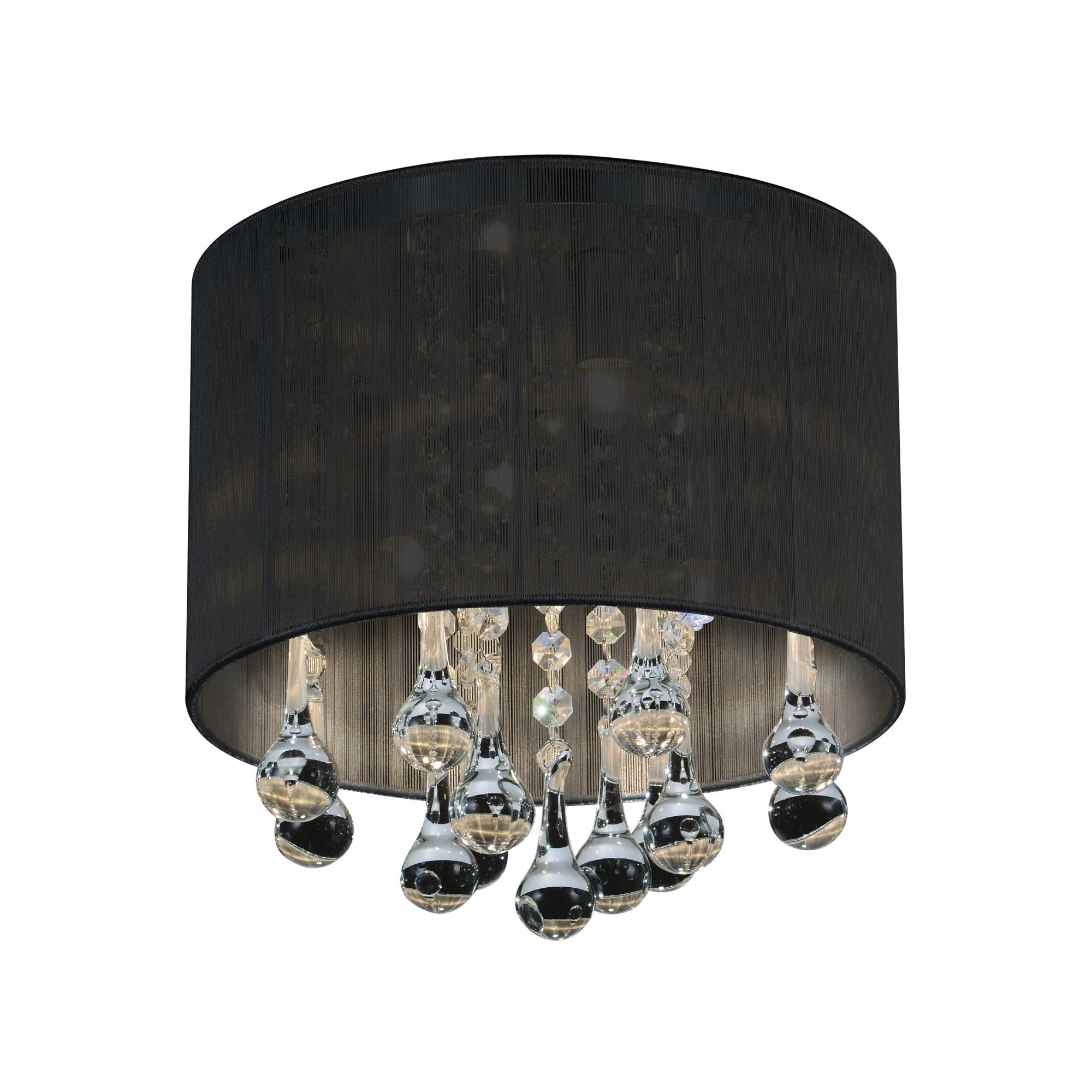 4 Light Flush Mount With Chrome Finish