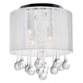 4 Light Flush Mount With Chrome Finish