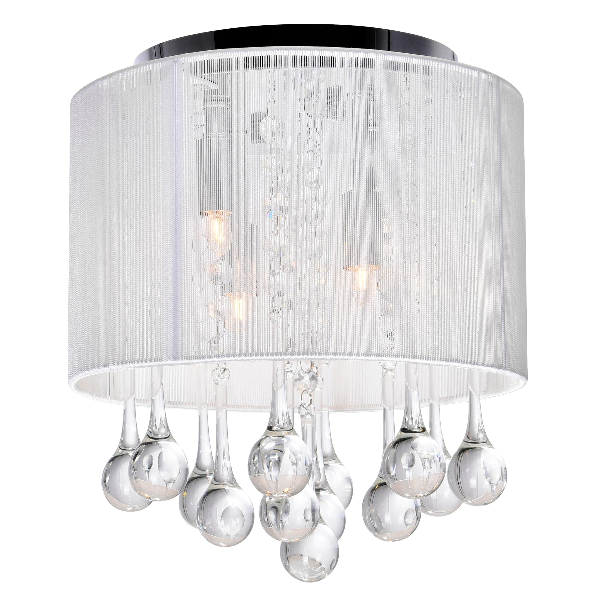 4 Light Flush Mount With Chrome Finish