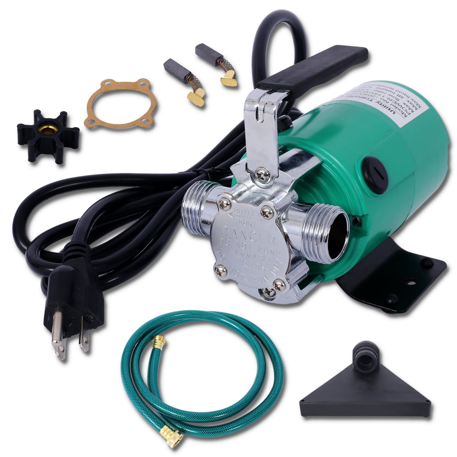 Water Transfer Pump 115V 330 Gallon Per Hour Portable Electric Utility Pump With 6 Water Hose Kit Remove Water From Garden