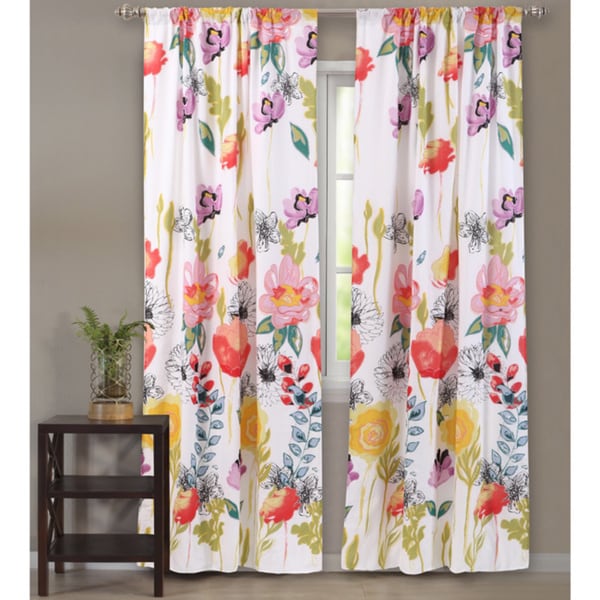 Greenland Home Fashions Watercolor Dream 84 Inch Curtain Panel Pair