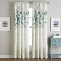 Watercolor Floral Poletop Single Curtain Panel 50 W X 84 L