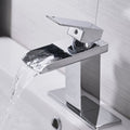Waterfall Single Hole Chrome Bathroom Faucet With Drain Assembly