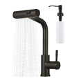 Waterfall Single Hole Kitchen Faucets With Soap Dispenser Pull Down Sprayer And Cupc Supply Lines
