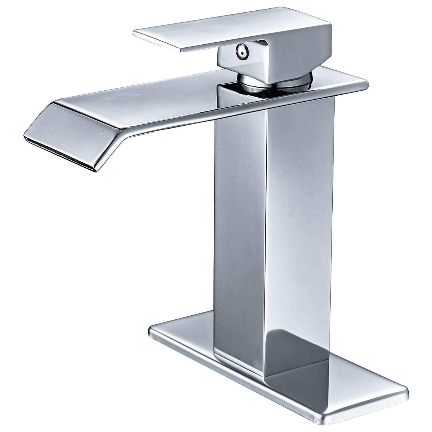 Waterfall Spout Bathroom Sink Faucet Deck Mount Lavatory