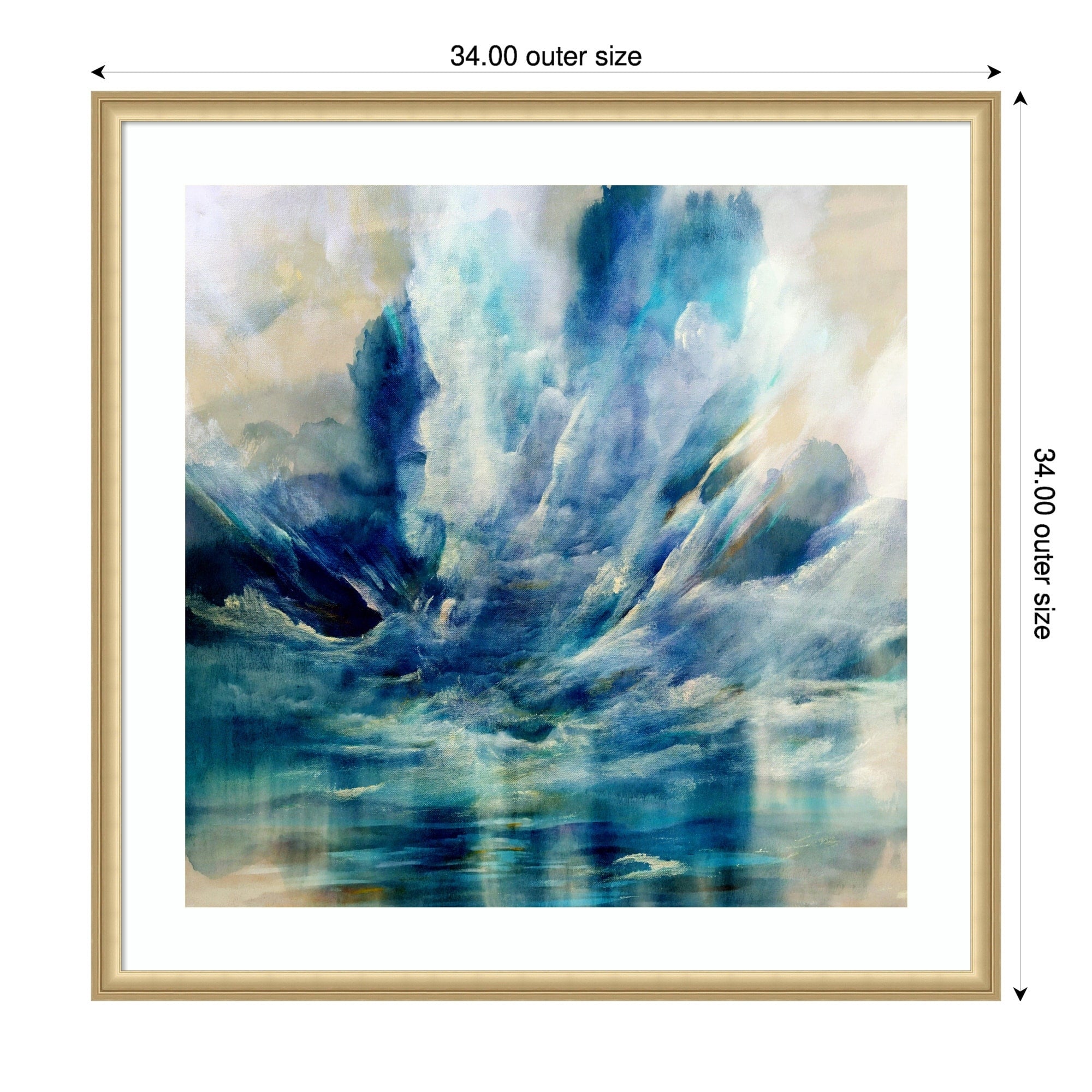 Waterfall By Cesare Bellassai Art Wood Framed Wall Art Print