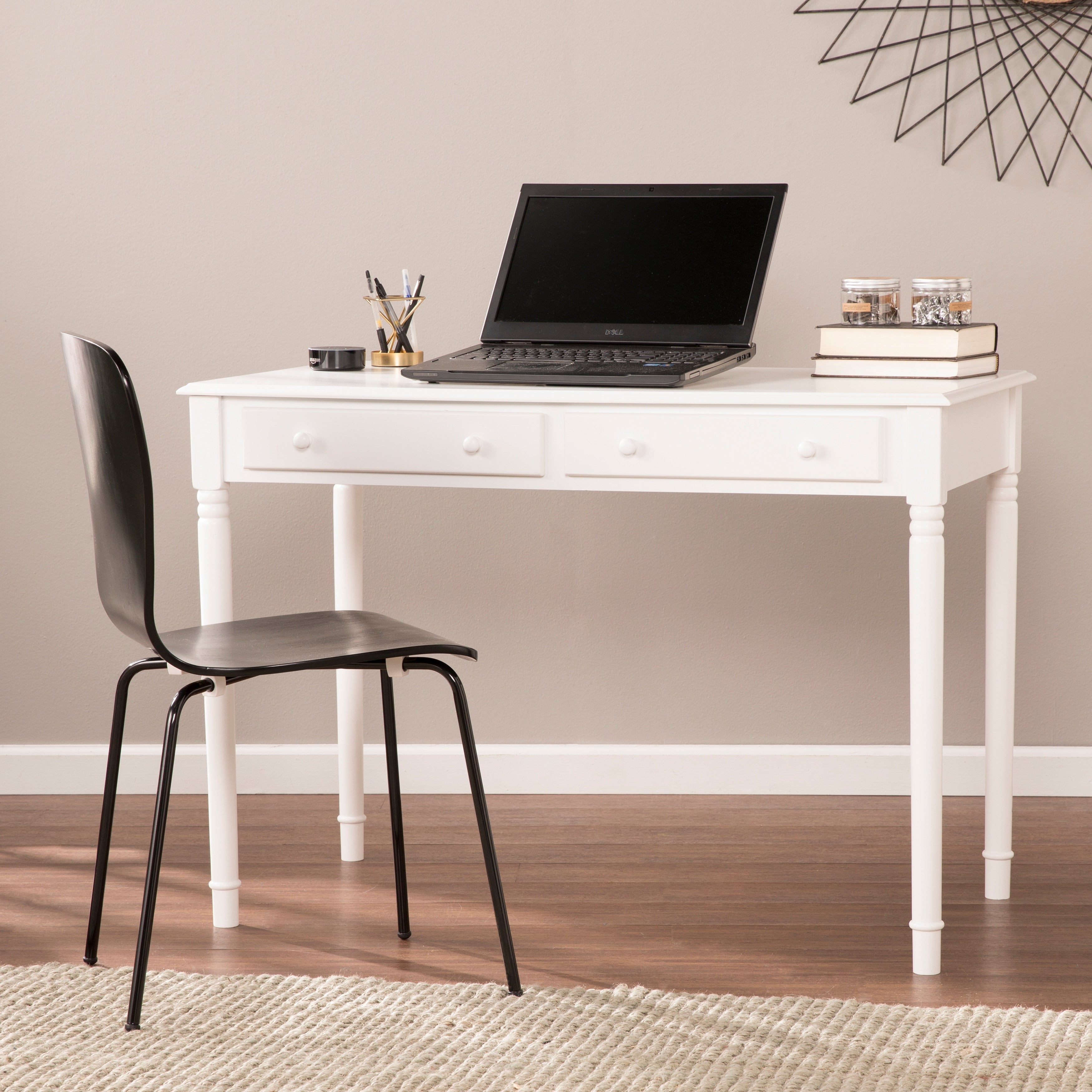 Copper Grove Waterfront 2 Drawer White Writing Desk