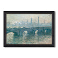 Waterloo Bridge Gray Weather 1900 Claude Monet Custom Framed Canvas