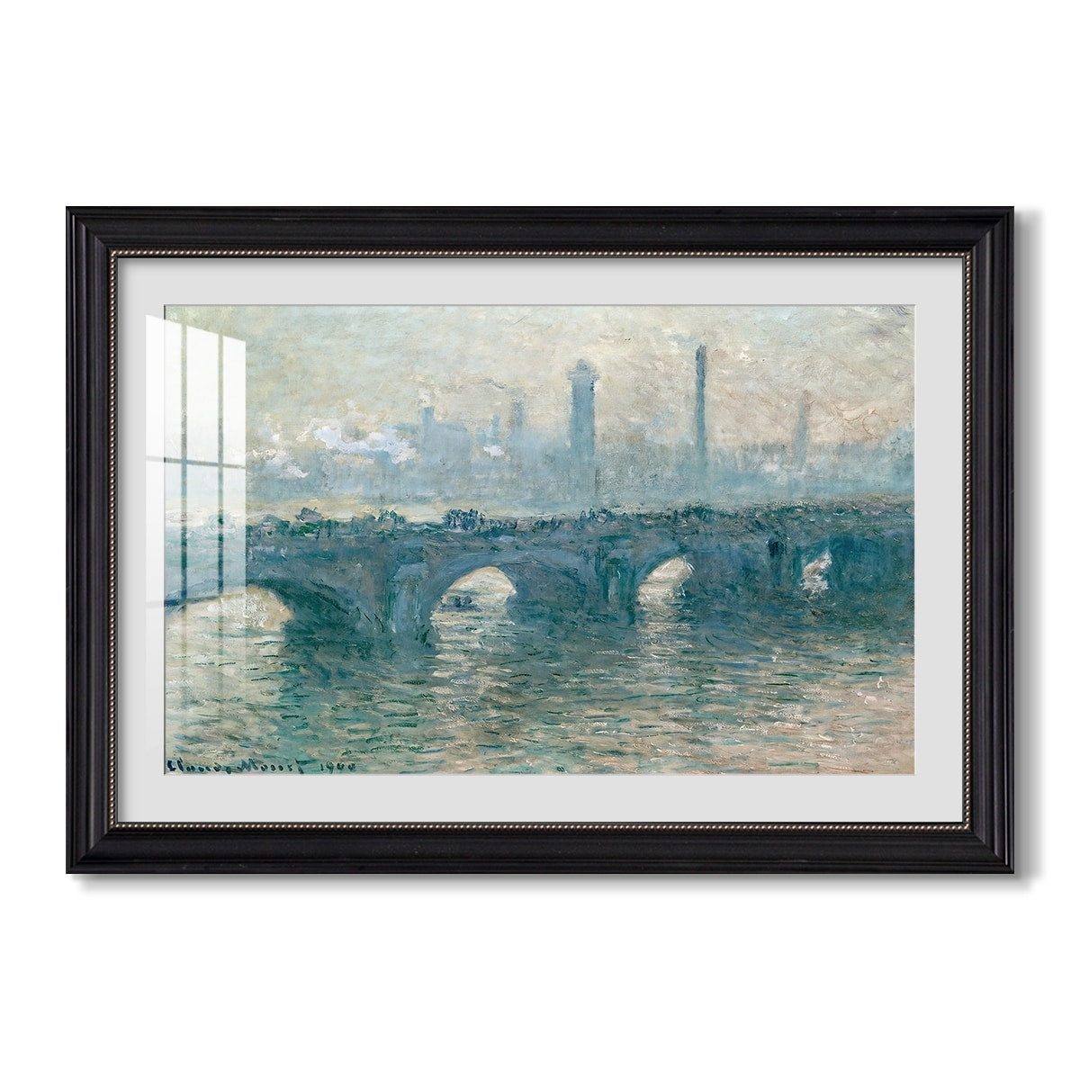 Waterloo Bridge Gray Weather 1900 Claude Monet Custom Framed Print