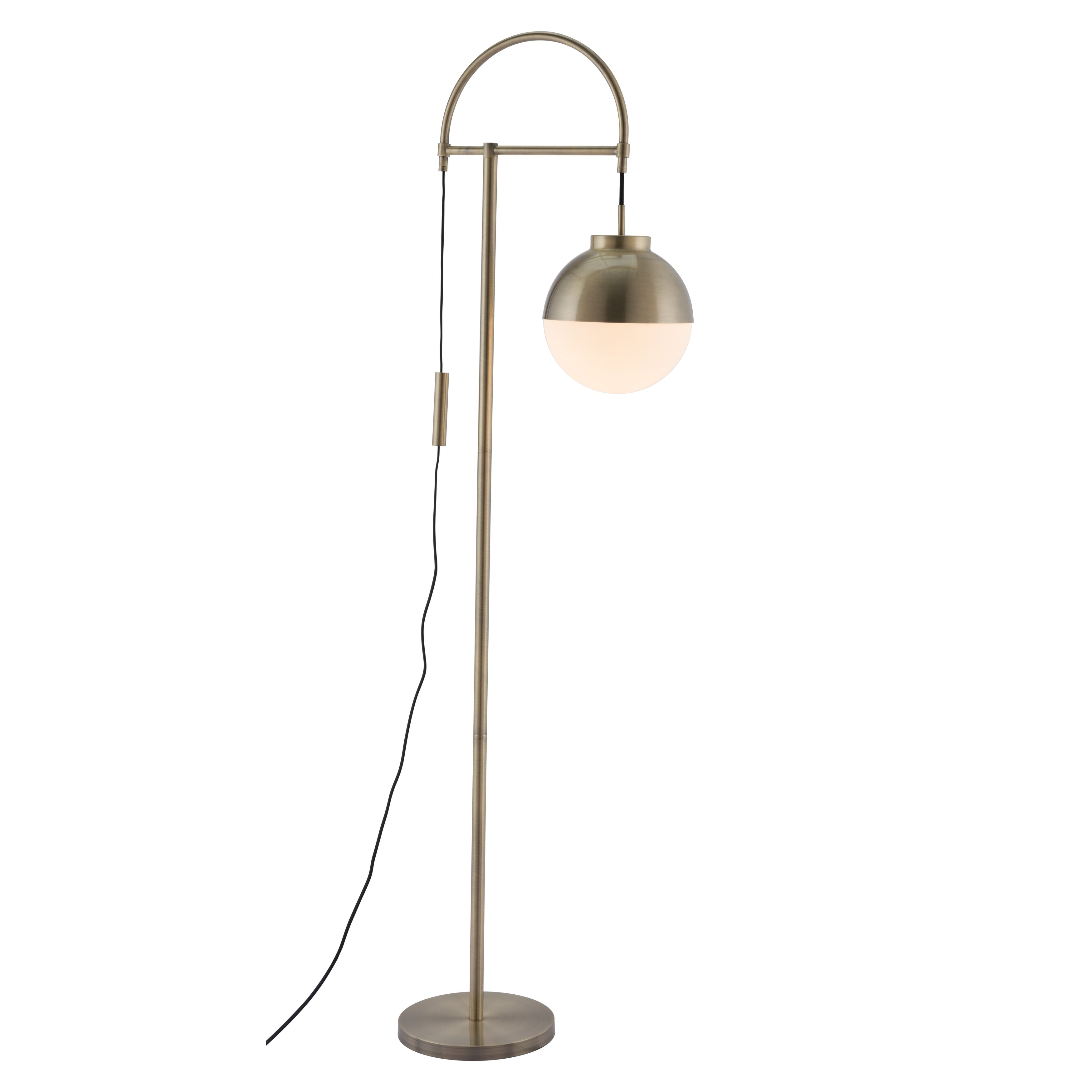 Waterloo Floor Lamp White Brushed Brass