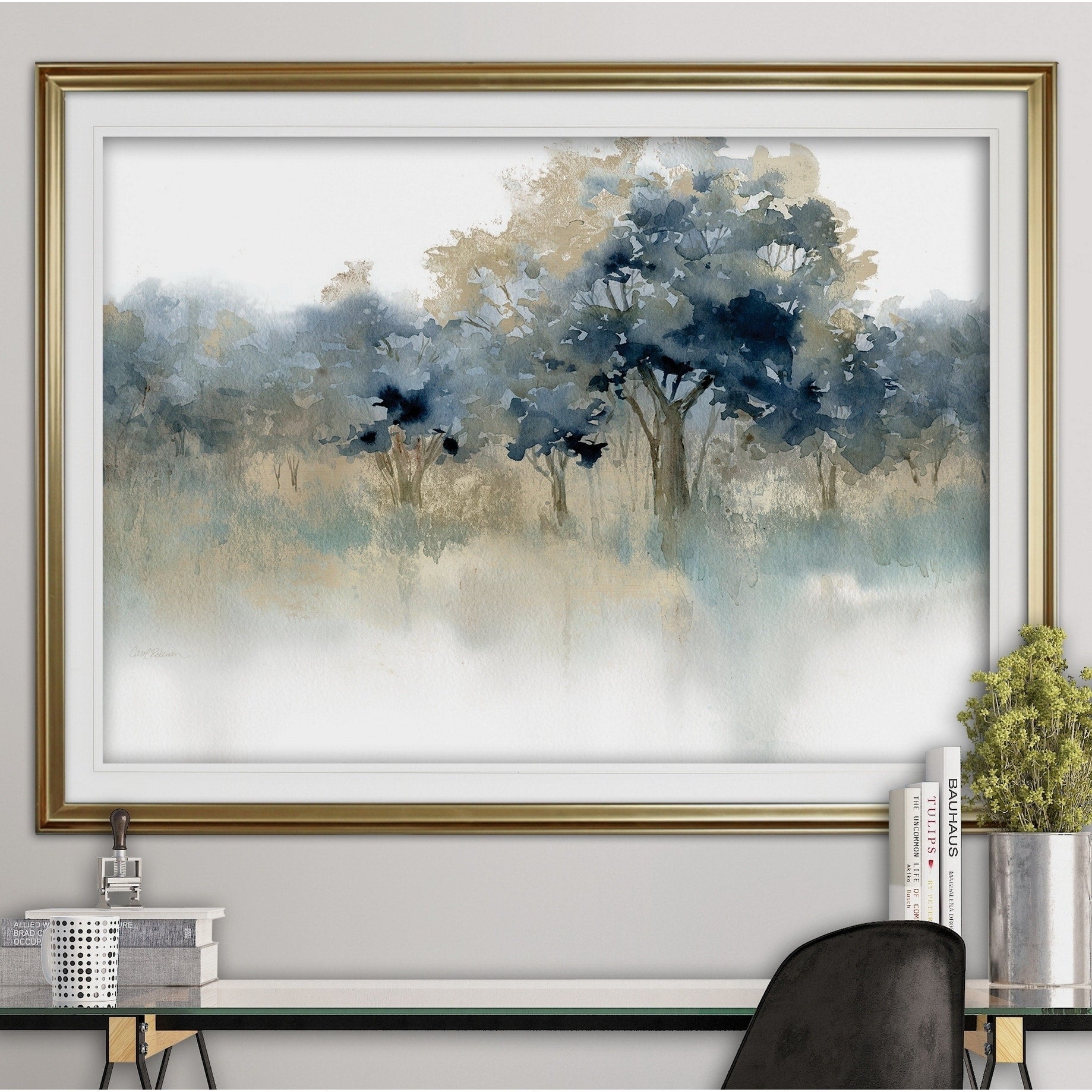 Waters Edge Ii Premium Framed Print Grey Yellow Blue Green White Black Red