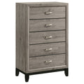 Carbon Loft Conan Grey Oak And Black 5 Drawer Chest