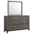 Carbon Loft Conan Grey Oak And Black 6 Drawer Dresser