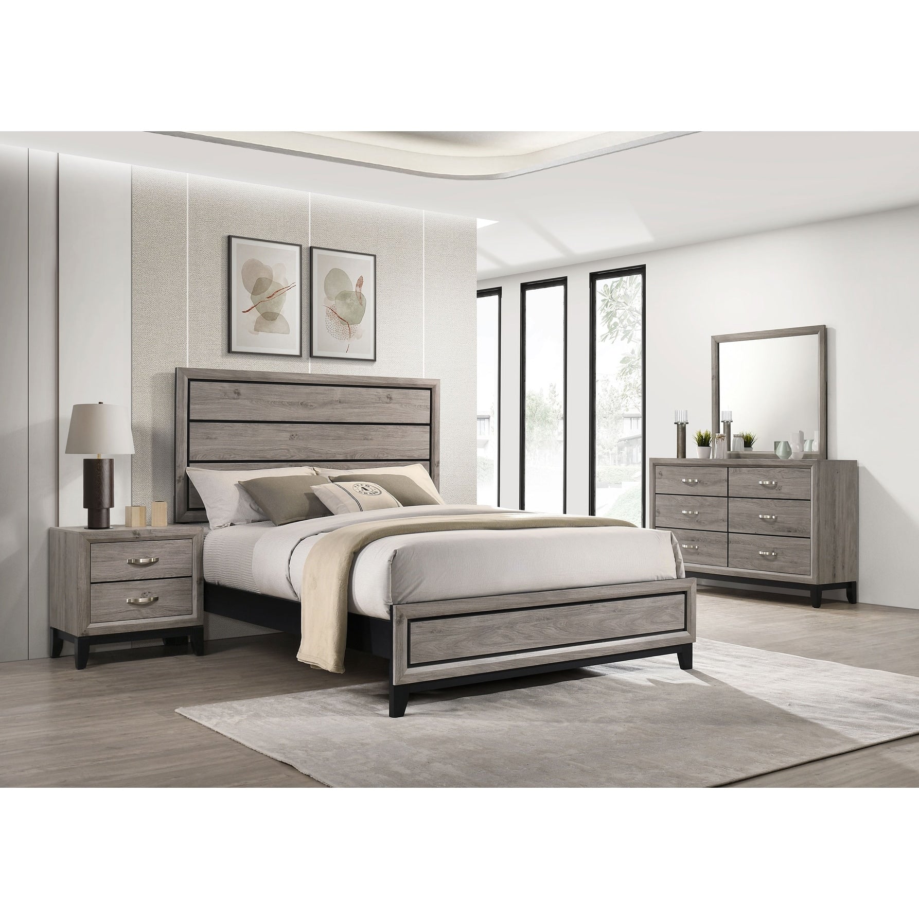 Carbon Loft Conan Grey Oak 4 Piece Bedroom Set