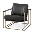 Watson Leather Or Fabric Wrap Gold Metal Frame Accent Chair