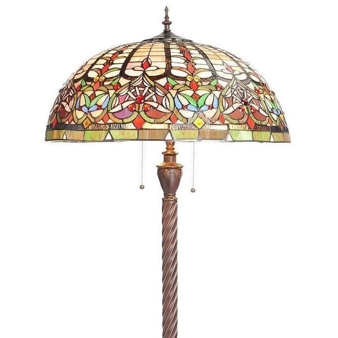 Watusi 3 Light Bronze Art Glass Floor Lamp