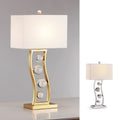 Wave 27 H Crystal Balls Metal Table Lamp
