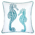 Porch Den Vincola White Cotton Seahorse Pattern 20 Inch Accent Pillow Set Of 2