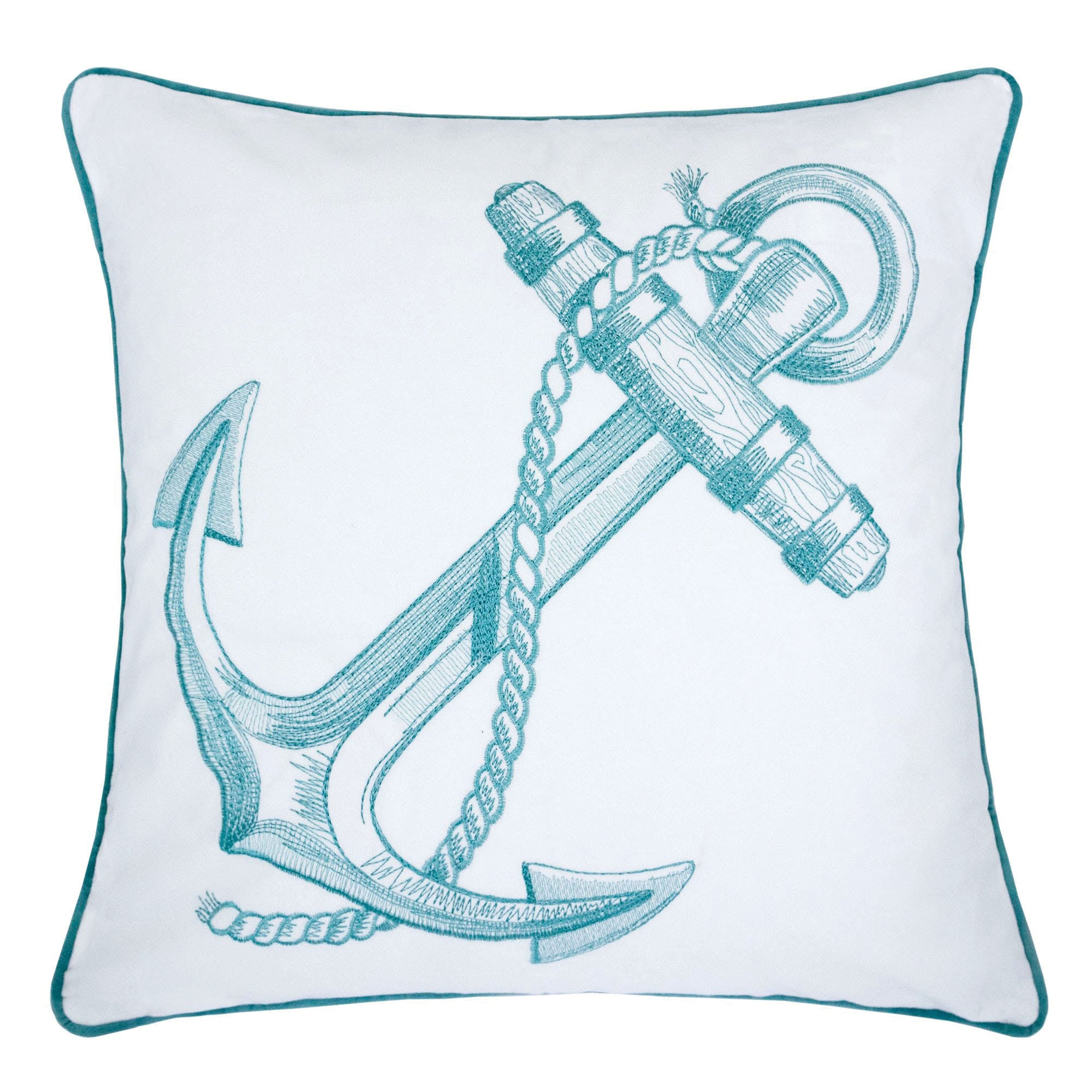 Porch Den Villard Blue Anchor Feather Fill Accent Pillows Set Of 2