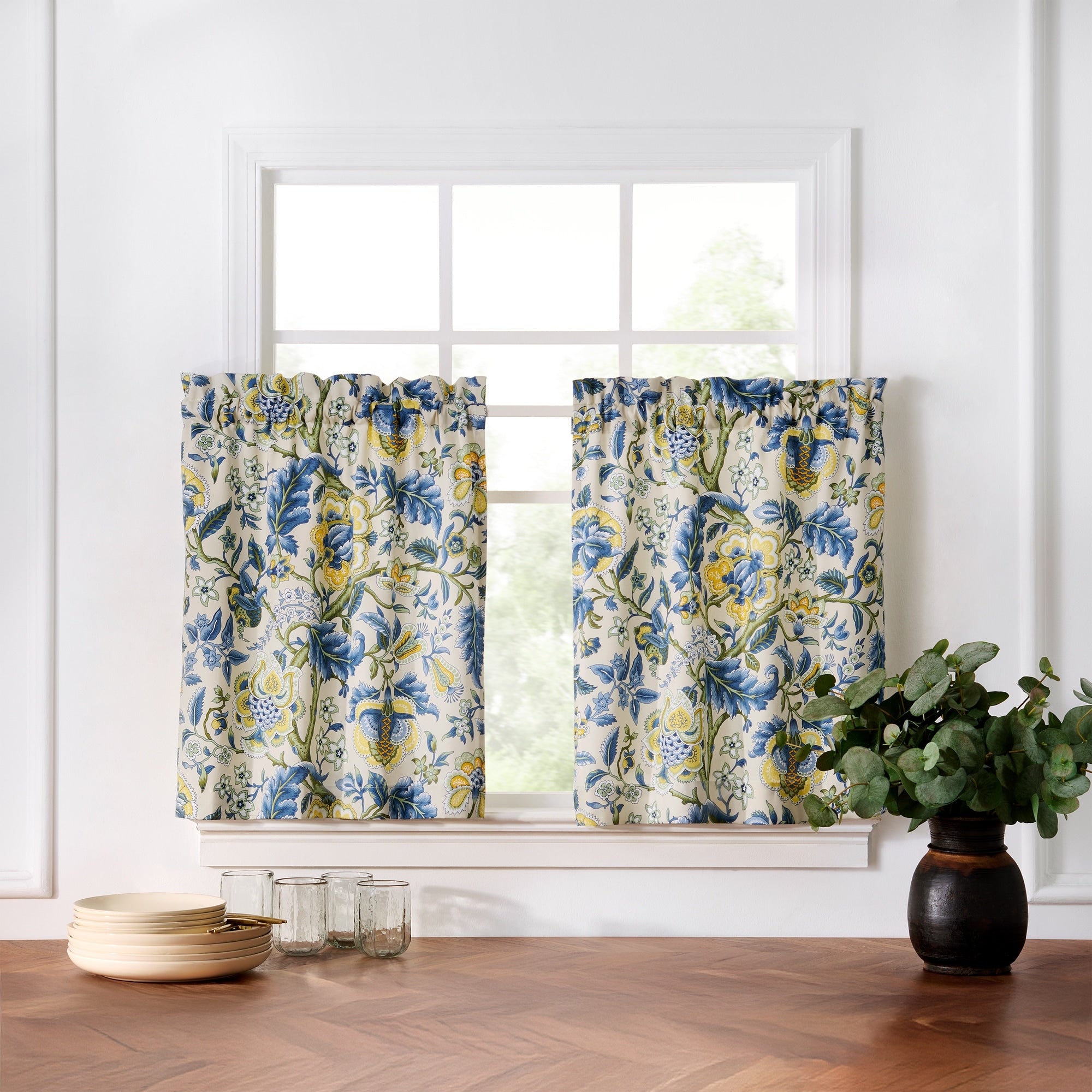 Waverly Imperial Dress 100 Cotton Sateen Window Tier Pair 26 X 24 Porcelain