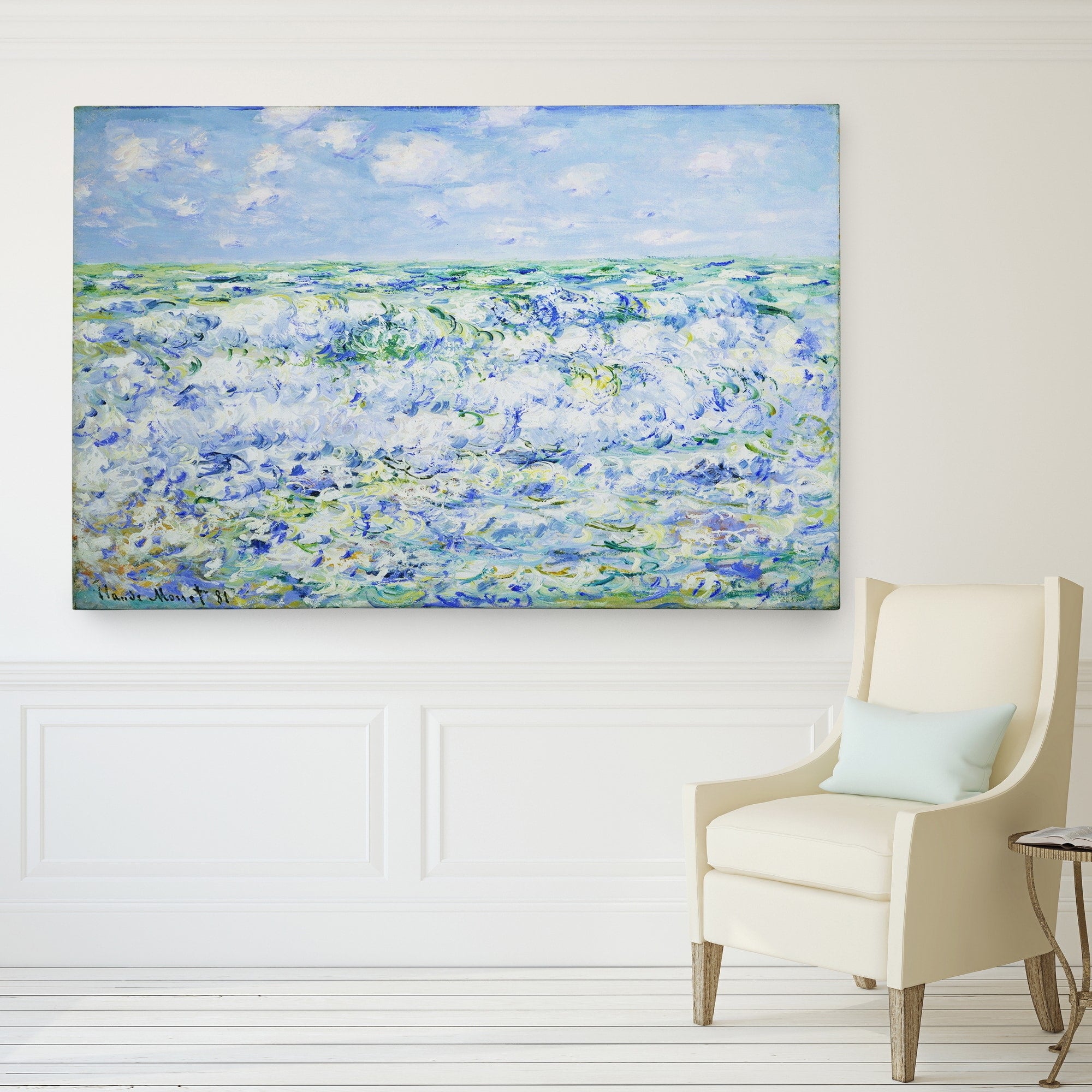Claude Monet Waves Breaking Canvas Wall Art
