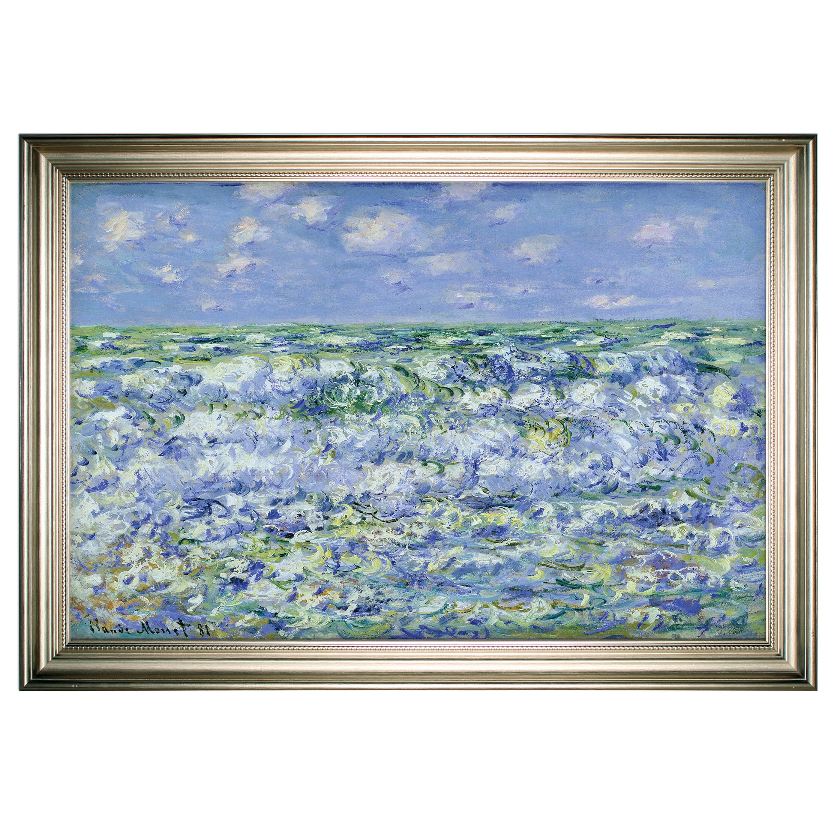 Waves Breaking Claude Monet Silver Frame