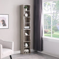 Wavy Border 8 Tier Adjustle Shelf Modular Ultra Thin Bookcase For Home Office Display