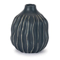 Wavy Ribbed Stoneware Vase Set Of 2
