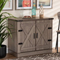 Wayne Oak Brown Finished Wood 2 Door Shoe Storage Cabinet