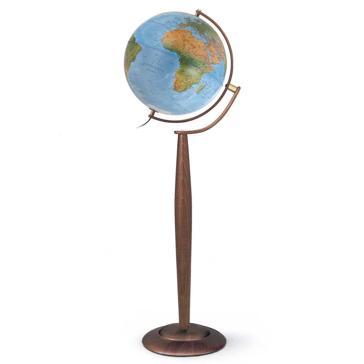 Waypoint Geographic Lyon Blue 15 Inch Illuminated Floor Standing Globe 16.5 X15 X43.7